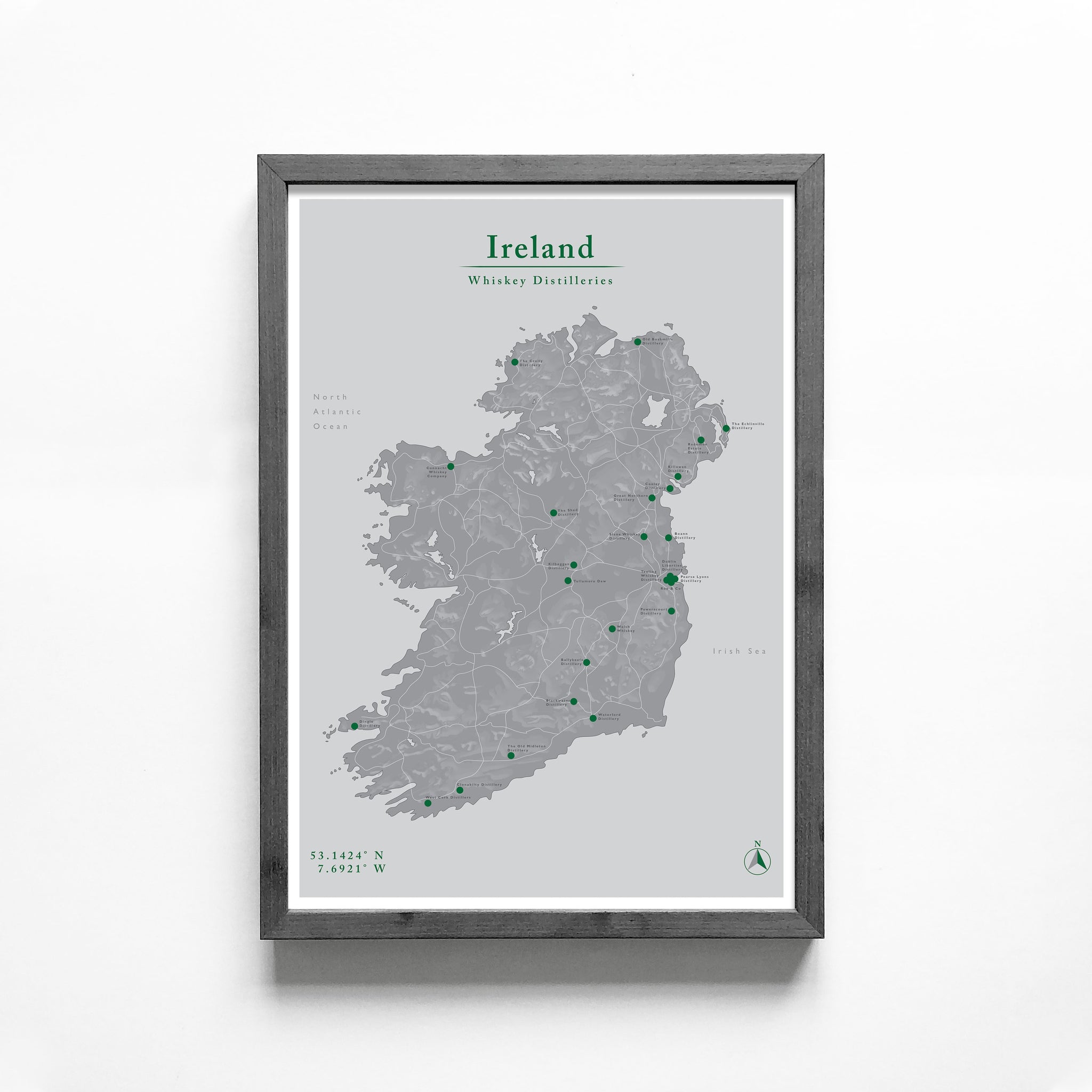 Matte Ireland Distillery Map