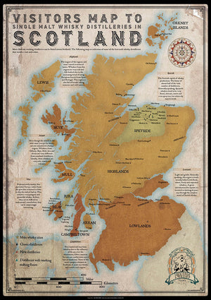 Visitors Map to Single Malt Whisky Distilleries