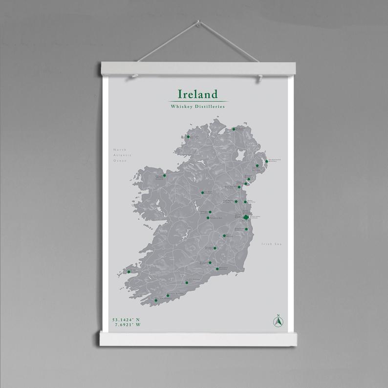Matte Ireland Distillery Map